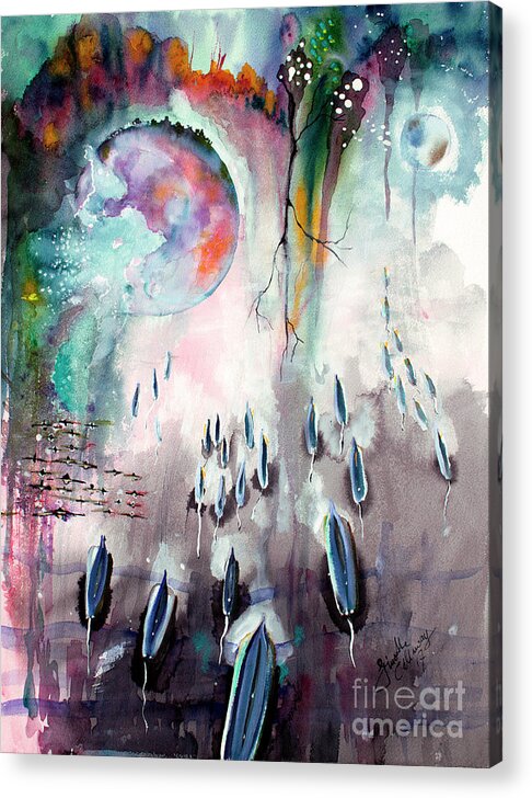 Visionary Art Acrylic Print featuring the painting Modern Art Travel Log 04 Dec 8 2017 by Ginette Callaway