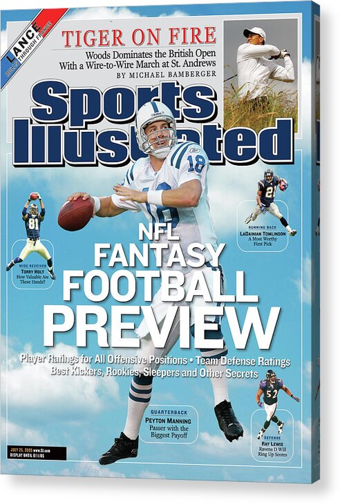 Magazine Cover Acrylic Print featuring the photograph 2005 Nfl Fantasy Football Preview Issue Sports Illustrated Cover by Sports Illustrated