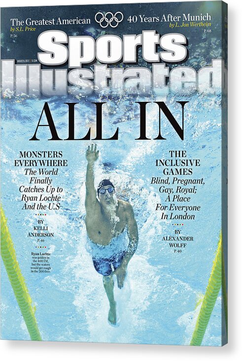 Underwater Acrylic Print featuring the photograph All In 2012 Summer Olympics Sports Illustrated Cover by Sports Illustrated