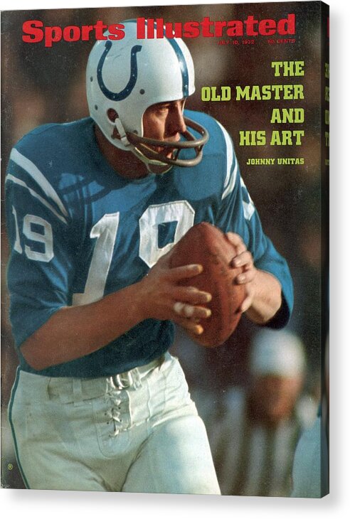 Playoffs Acrylic Print featuring the photograph Baltimore Colts Qb Johnny Unitas, 1971 Afc Championship Sports Illustrated Cover by Sports Illustrated