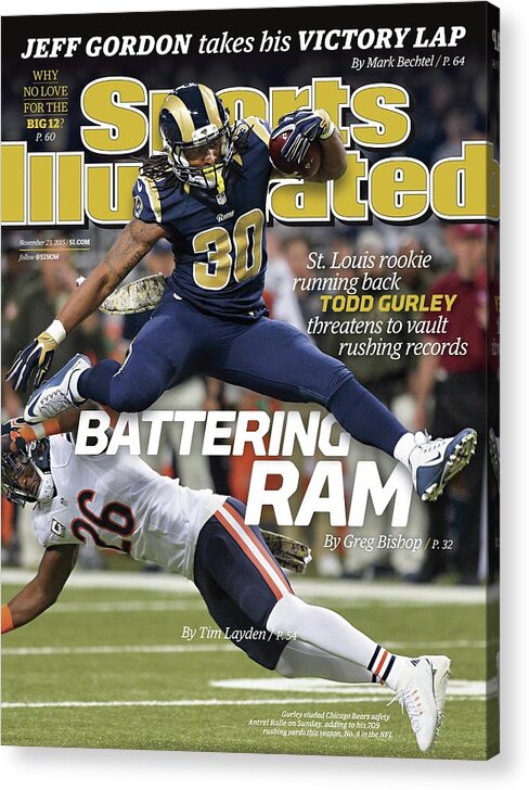 Magazine Cover Acrylic Print featuring the photograph Battering Ram St. Louis Rookie Running Back Todd Gurley Sports Illustrated Cover by Sports Illustrated