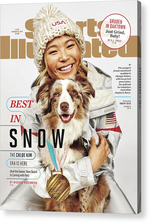 Magazine Cover Acrylic Print featuring the photograph Best In Snow The Chloe Kim Era Is Here Sports Illustrated Cover by Sports Illustrated
