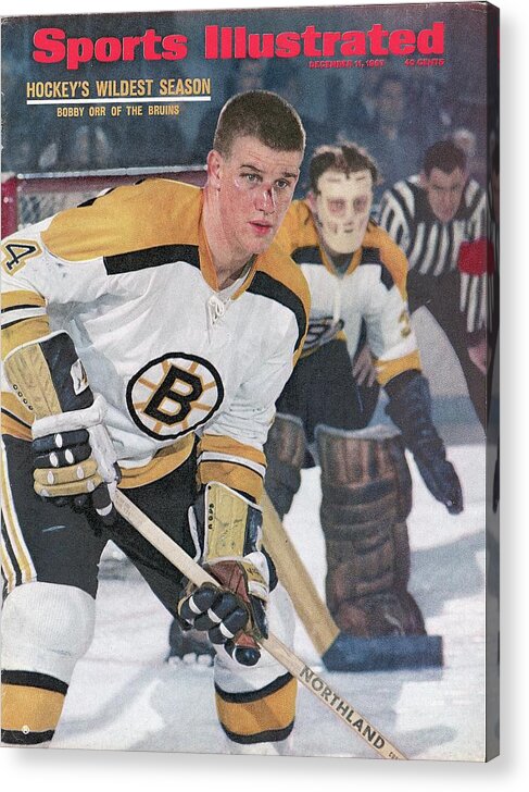 Magazine Cover Acrylic Print featuring the photograph Boston Bruins Bobby Orr... Sports Illustrated Cover by Sports Illustrated