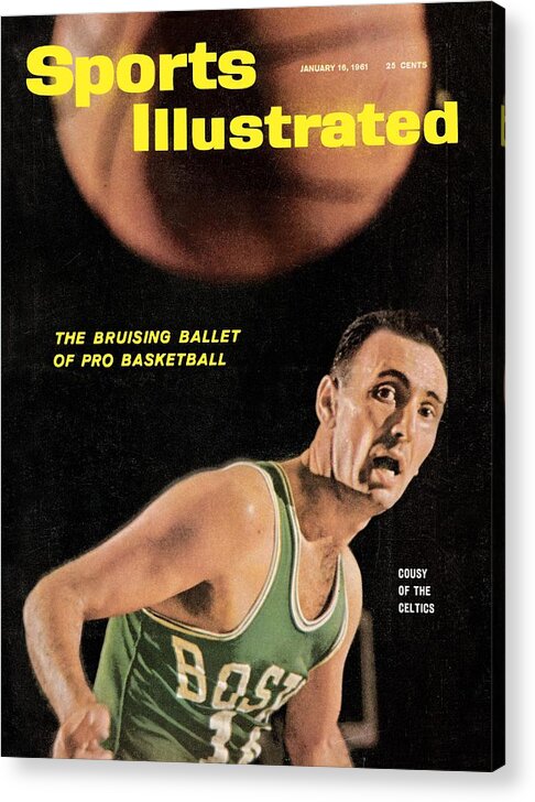 Magazine Cover Acrylic Print featuring the photograph Boston Celtics Bob Cousy Sports Illustrated Cover by Sports Illustrated