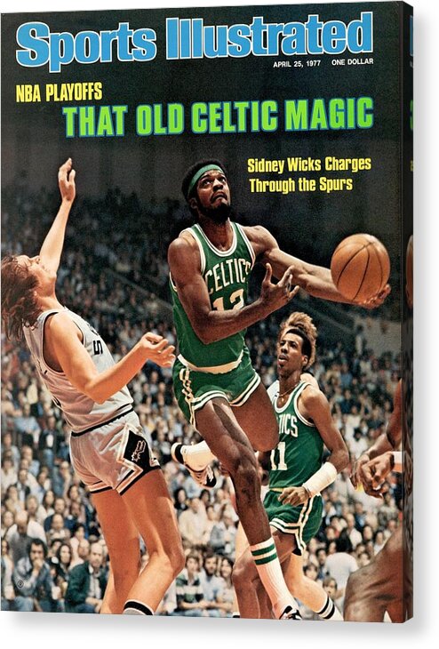 Playoffs Acrylic Print featuring the photograph Boston Celtics Sidney Wicks, 1977 Nba Eastern Conference Sports Illustrated Cover by Sports Illustrated
