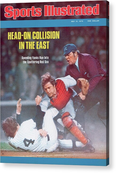Magazine Cover Acrylic Print featuring the photograph Boston Red Sox Carlton Fisk... Sports Illustrated Cover by Sports Illustrated