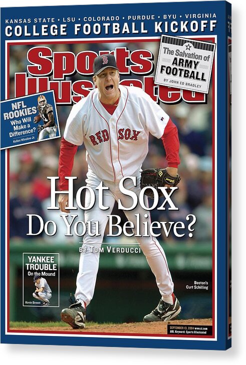 Magazine Cover Acrylic Print featuring the photograph Boston Red Sox Curt Schilling... Sports Illustrated Cover by Sports Illustrated