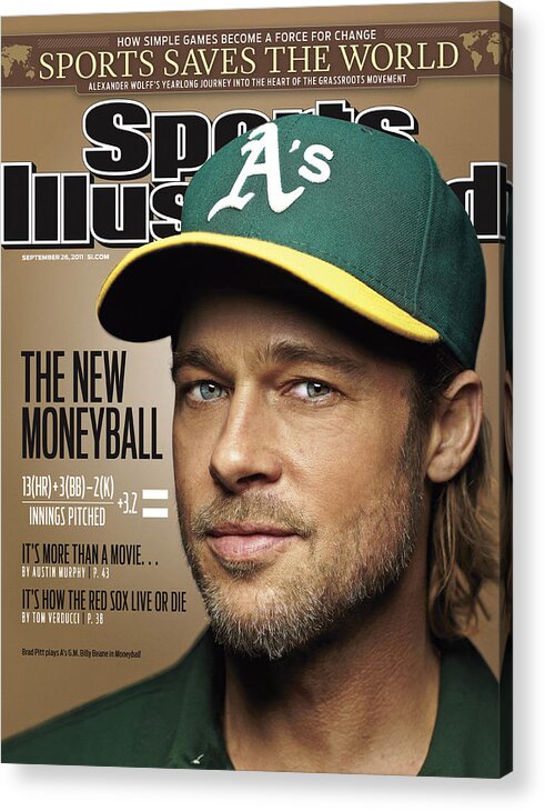 People Acrylic Print featuring the photograph Brad Pitt Sports Illustrated Cover by Sports Illustrated