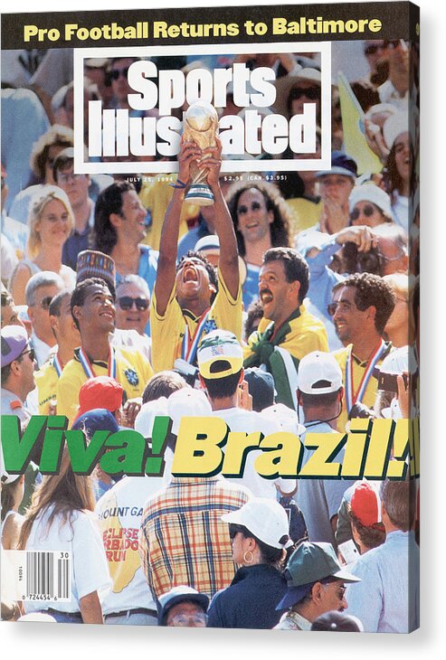Fifa World Cup Acrylic Print featuring the photograph Brazil Marcio Santos, 1994 Fifa World Cup Final Sports Illustrated Cover by Sports Illustrated