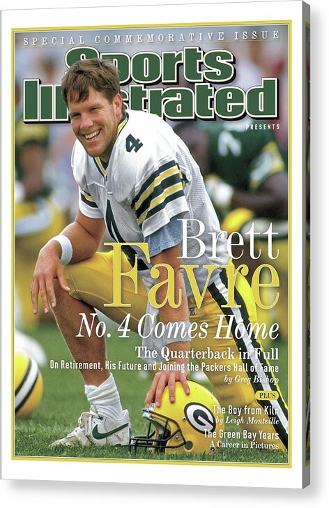 De Pere Acrylic Print featuring the photograph Brett Favre, No. 4 Comes Home Special Commemorative Issue Sports Illustrated Cover by Sports Illustrated