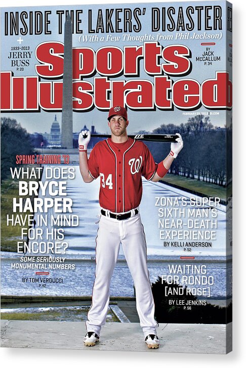 Magazine Cover Acrylic Print featuring the photograph Bryce Harper Spring Training 13 Sports Illustrated Cover by Sports Illustrated