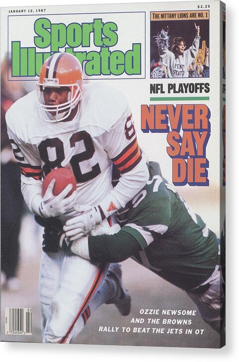 Playoffs Acrylic Print featuring the photograph Cleveland Browns Ozzie Newsome, 1987 Afc Divisional Playoffs Sports Illustrated Cover by Sports Illustrated