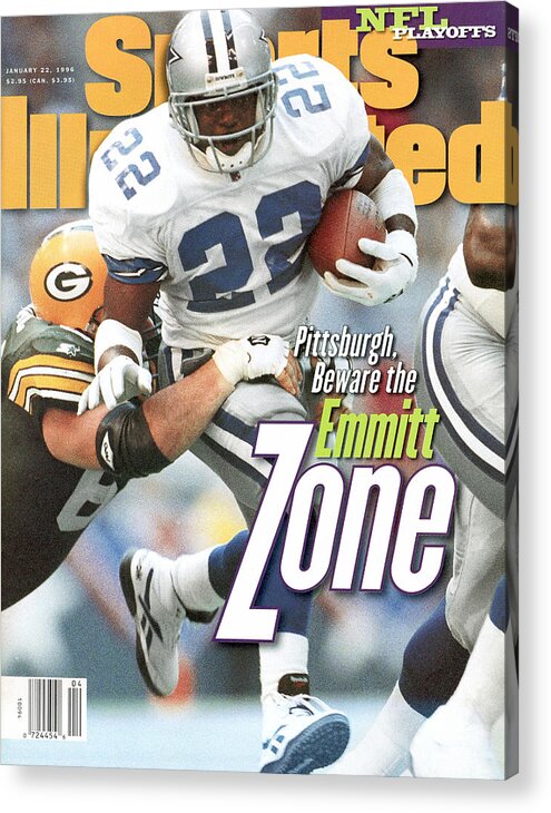 Playoffs Acrylic Print featuring the photograph Dallas Cowboys Emmitt Smith, 1996 Nfc Championship Sports Illustrated Cover by Sports Illustrated