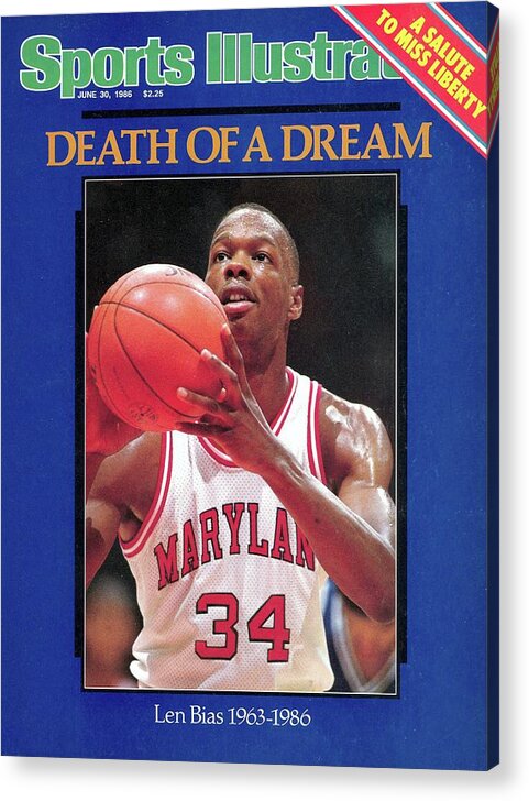 Cocaine Acrylic Print featuring the photograph Death Of A Dream University Of Maryland Len Bias, 1963-1986 Sports Illustrated Cover by Sports Illustrated