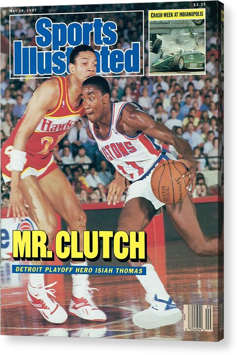 Atlanta Acrylic Print featuring the photograph Detroit Pistons Isiah Thomas, 1987 Nba Eastern Conference Sports Illustrated Cover by Sports Illustrated