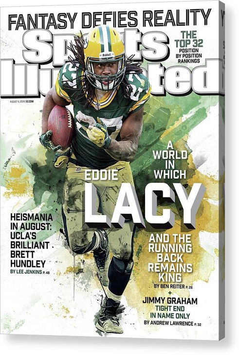 Green Bay Acrylic Print featuring the photograph Fantasy Defies Reality A World In Which Eddie Lacy And The Sports Illustrated Cover by Sports Illustrated