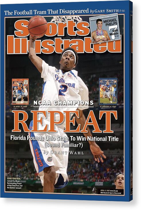 Atlanta Acrylic Print featuring the photograph Florida Corey Brewer, 2007 Ncaa National Championship Sports Illustrated Cover by Sports Illustrated
