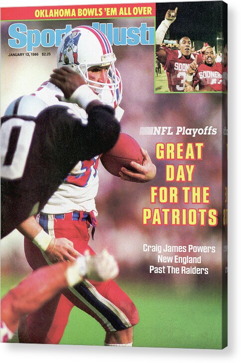 Magazine Cover Acrylic Print featuring the photograph Great Day For The Patriots 1986 Nfl Playoffs Sports Illustrated Cover by Sports Illustrated