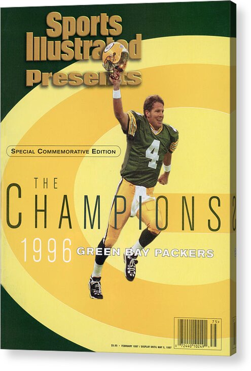 Super Bowl Xxxi Acrylic Print featuring the photograph Green Bay Packers Qb Brett Favre, Super Bowl Xxxi Sports Illustrated Cover by Sports Illustrated