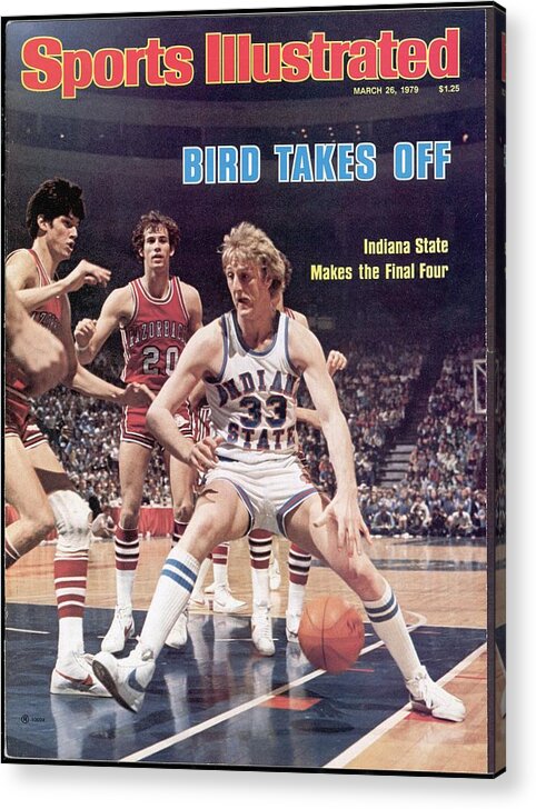 Playoffs Acrylic Print featuring the photograph Indiana State Larry Bird, 1979 Ncaa Midwest Regional Sports Illustrated Cover by Sports Illustrated