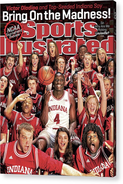 Magazine Cover Acrylic Print featuring the photograph Indiana University Victor Oladipo, 2013 March Madness Sports Illustrated Cover by Sports Illustrated