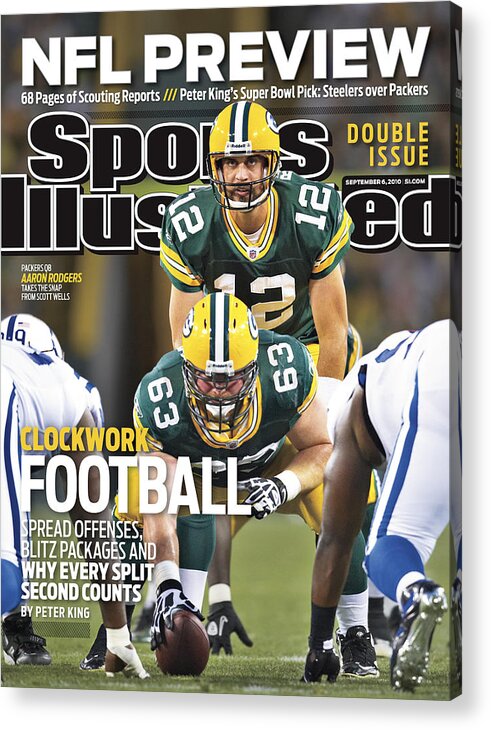 Green Bay Acrylic Print featuring the photograph Indianapolis Colts V Green Bay Packers Sports Illustrated Cover by Sports Illustrated