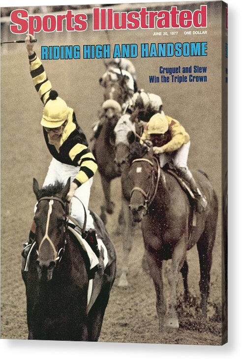 Horse Acrylic Print featuring the photograph Jean Cruguet, 1977 Belmont Stakes Sports Illustrated Cover by Sports Illustrated