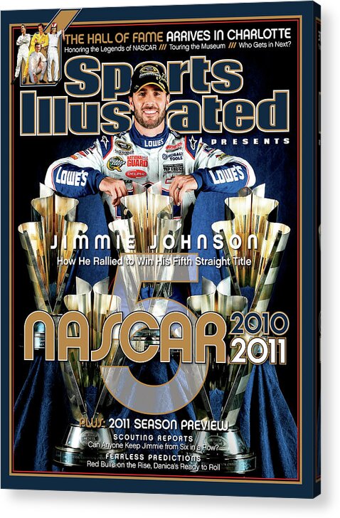 Land Vehicle Acrylic Print featuring the photograph Jimmie Johnson, 2010 Sprint Cup Champion Sports Illustrated Cover by Sports Illustrated