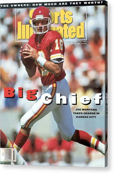 Tampa Acrylic Print featuring the photograph Kansas City Chiefs Qb Joe Montana... Sports Illustrated Cover by Sports Illustrated