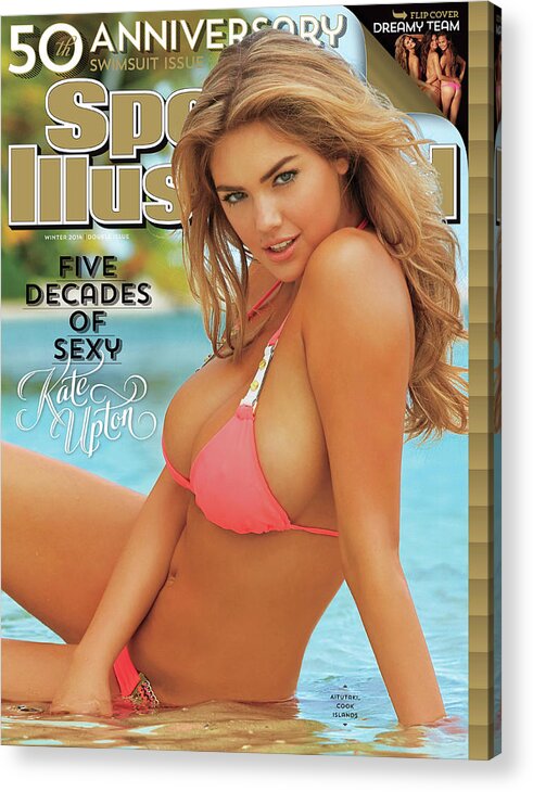 Three Quarter Length Acrylic Print featuring the photograph Kate Upton Swimsuit 2014 Sports Illustrated Cover by Sports Illustrated