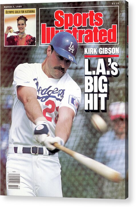 Magazine Cover Acrylic Print featuring the photograph Kirk Gibson Las Big Hit Sports Illustrated Cover by Sports Illustrated