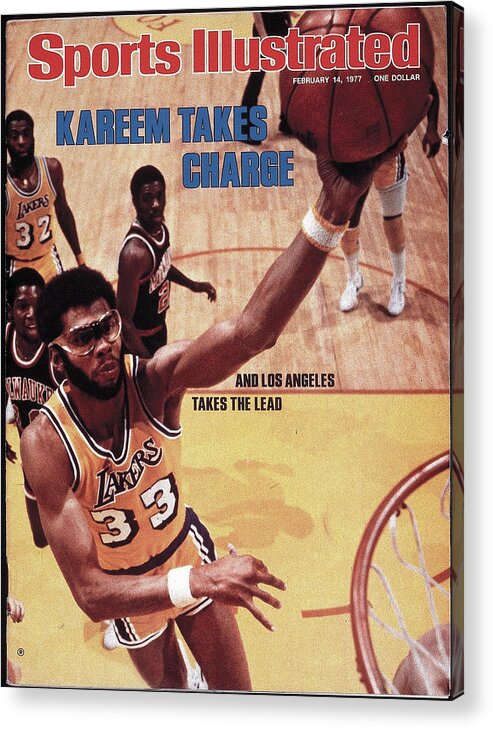 Magazine Cover Acrylic Print featuring the photograph Los Angeles Lakers Kareem Abdul-jabbar Sports Illustrated Cover by Sports Illustrated