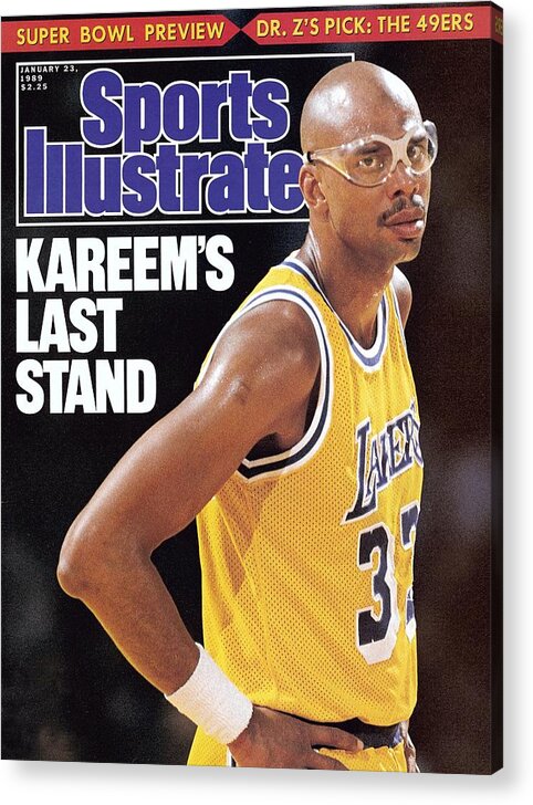 Magazine Cover Acrylic Print featuring the photograph Los Angeles Lakers Kareem Abdul-jabbar Sports Illustrated Cover by Sports Illustrated
