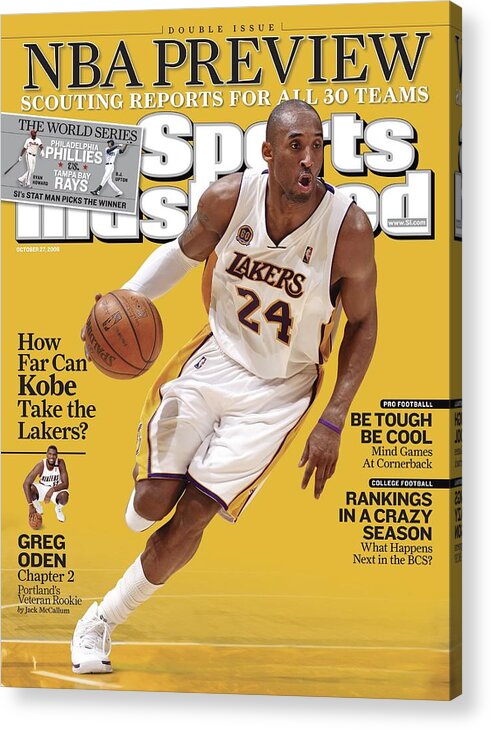 Nba Pro Basketball Acrylic Print featuring the photograph Los Angeles Lakers Kobe Bryant... Sports Illustrated Cover by Sports Illustrated