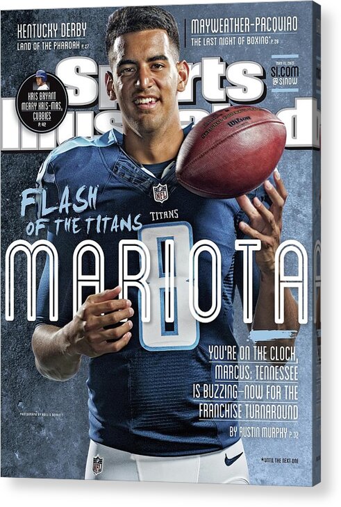 Magazine Cover Acrylic Print featuring the photograph Mariota Flash Of The Titans Sports Illustrated Cover by Sports Illustrated