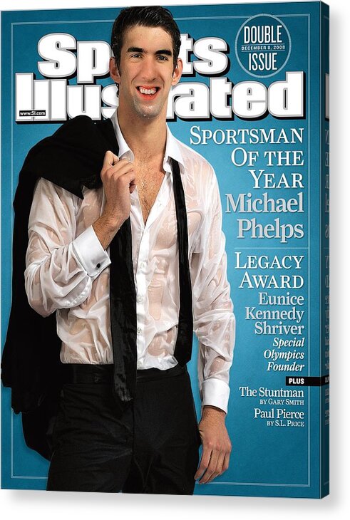 Magazine Cover Acrylic Print featuring the photograph Michael Phelps, 2008 Sportsman Of The Year Sports Illustrated Cover by Sports Illustrated
