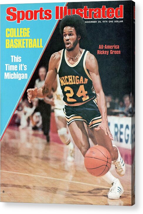 Magazine Cover Acrylic Print featuring the photograph Michigan Rickey Green, 1976 Ncaa Midwest Regional Playoffs Sports Illustrated Cover by Sports Illustrated