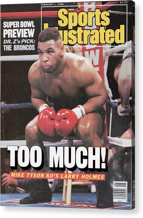 Larry Holmes Acrylic Print featuring the photograph Mike Tyson, 1988 Wbcwbaibf Heavyweight Title Sports Illustrated Cover by Sports Illustrated