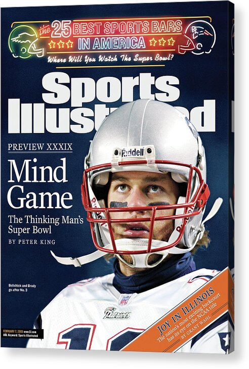 Magazine Cover Acrylic Print featuring the photograph Mind Game The Thinking Mans Super Bowl Xxxix Preview Sports Illustrated Cover by Sports Illustrated