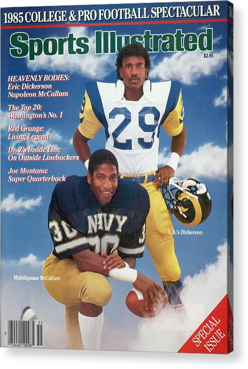 1980-1989 Acrylic Print featuring the photograph Navy Napoleon Mccallum And Los Angeles Rams Eric Dickerson Sports Illustrated Cover by Sports Illustrated