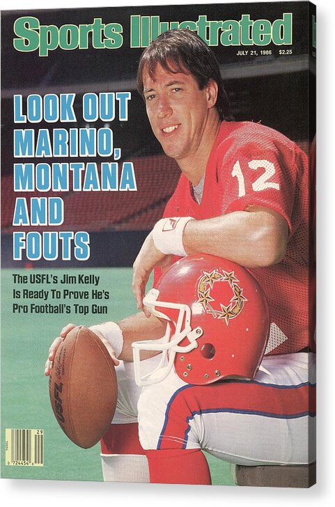 1980-1989 Acrylic Print featuring the photograph New Jersey Generals Qb Jim Kelly Sports Illustrated Cover by Sports Illustrated