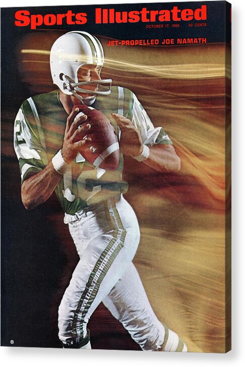 People Acrylic Print featuring the photograph New York Jets Qb Joe Namath Sports Illustrated Cover by Sports Illustrated