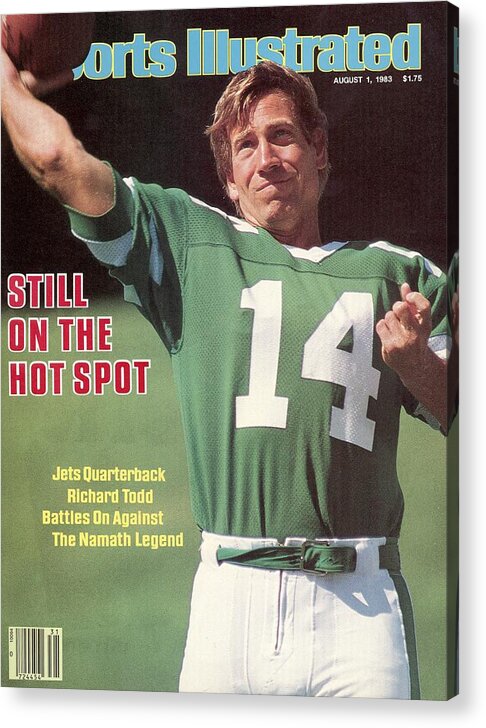 Magazine Cover Acrylic Print featuring the photograph New York Jets Qb Richard Todd... Sports Illustrated Cover by Sports Illustrated