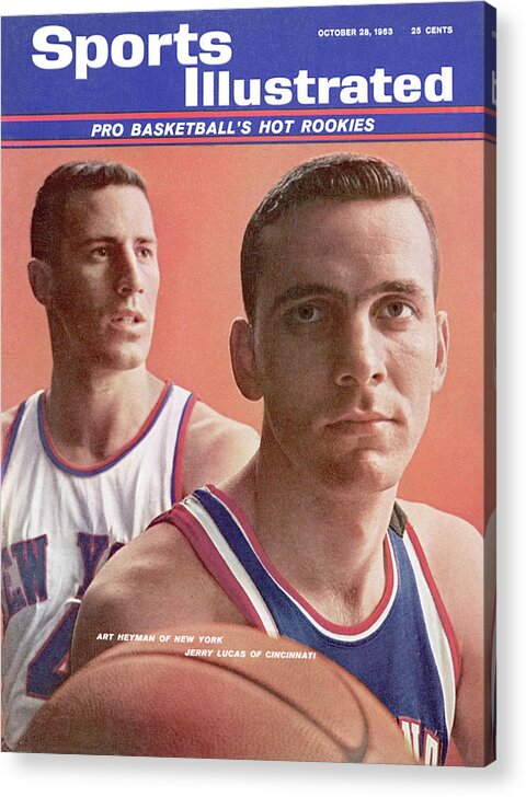 Magazine Cover Acrylic Print featuring the photograph New York Knicks Art Heyman And Cincinnati Royals Jerry Lucas Sports Illustrated Cover by Sports Illustrated