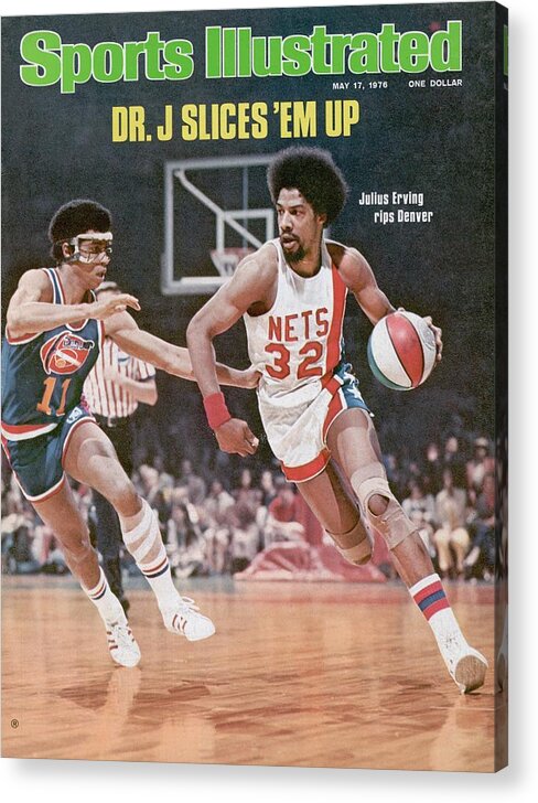 Julius Erving Acrylic Print featuring the photograph New York Nets Julius Erving, 1976 Aba Championship Sports Illustrated Cover by Sports Illustrated