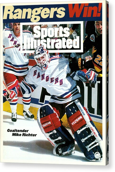 Mike Richter Acrylic Print featuring the photograph New York Rangers Goalie Mike Richter, 1994 Nhl Stanley Cup Sports Illustrated Cover by Sports Illustrated