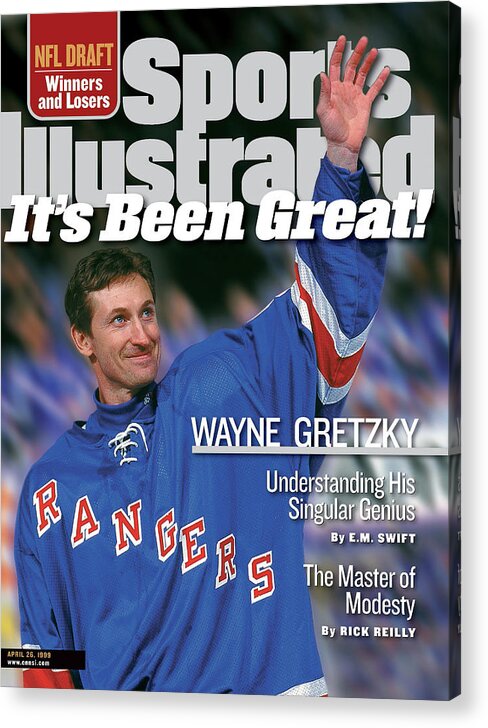 National Hockey League Acrylic Print featuring the photograph New York Rangers Wayne Gretzky Sports Illustrated Cover by Sports Illustrated