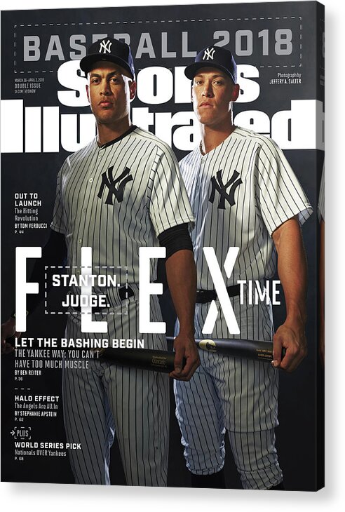 Magazine Cover Acrylic Print featuring the photograph New York Yankees Giancarlo Stanton And Aaron Judge, 2018 Sports Illustrated Cover by Sports Illustrated