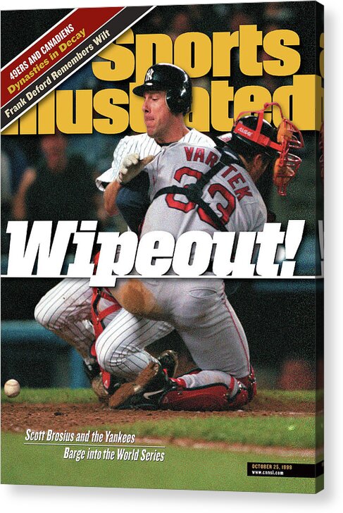 Magazine Cover Acrylic Print featuring the photograph New York Yankees Scott Brosius, 1999 American League Sports Illustrated Cover by Sports Illustrated