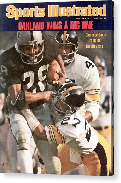 Playoffs Acrylic Print featuring the photograph Oakland Raiders Mark Van Eeghen, 1976 Afc Championship Sports Illustrated Cover by Sports Illustrated